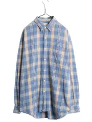 【お得なクーポン配布中!】 00s OLD GAP チェック 長袖 シャツ メンズ L 00年代 オールド ギャップ コットン リネン 麻 ポケット付き 長袖シャツ マルチカラー 旧タグ