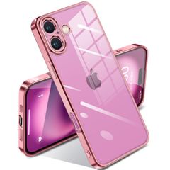 【人気商品】軽量 TPU 薄型 ファッション 落下防止 柔らかい 黄変防止 完全な保護 メッキ加工 ワイヤレス充電 透明 カバー アイフォン16 人気 耐衝撃 クリア ケース 保護カバー(ローズゴールド) 用 16 iPhone