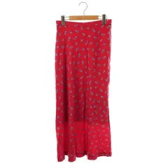 B&Y ユナイテッドアローズ BEAUTY&YOUTH ビューティー&ユース フラワープリントマキシスカート フレア M レッド /HK ■OS ■AX