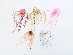 サイコロラバー風 ソフトルアー ワーム 5色セット バスフィッシング バス釣り ダイス スカート 湖 ダム サイトフィッシング