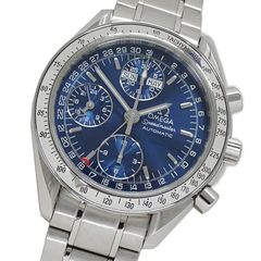 オメガ OMEGA スピードマスター 3523.80 時計 メンズ ブランド トリプルカレンダー 自動巻き AT ステンレス SS シルバー ブルー 磨き済み 【中古】