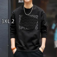 [3XL 2 ]秋冬 コーデ メンズ  服 シンプル ファッション オシャレ 大人 かっこいい 大きいサイズ ストリート 紳士服  ハイエンド アメリカン レトロ レター スタンプ 長袖 スウェットシャツ トップス 