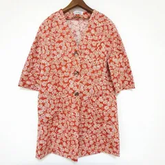 #snc ミッソーニ MISSONI DONNA ジャケット 44 オレンジ系 アイボリー 総柄 ロング 大きいサイズ イタリア製 レディース [933474]のサムネイル
