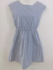 ◇ NATURAL BEAUTY BASIC 刺繍 半袖 ミニ ワンピース サイズS ブルー系 ホワイト レディース P  【中古】 【1212100003839】