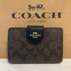 新品　COACH 長財布　コーチ　二つ折り財布　レディース メンズ ブラック ダークブラウン シグネチャー
