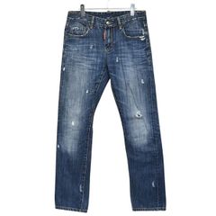 【5/23値下げ】 DSQUARED2　ディースクエアード　ロゴパッチダメージ加工スキニーデニムパンツ　8054000201747
