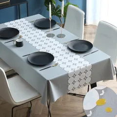 汚れ防止 tablecloth 防水 正方形 長方形 防油 PVC 北欧 撥水 テーブルカバー テーブルマット おしゃれ グレー ビニール テーブルクロス 90×90CM Neskatu