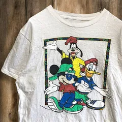 [mm] BGEM キャラ Tシャツ 古着 白 ディズニー ドナルド グーフィー ミッキー ストリート Mサイズ 2502    800 p20/