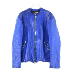 ISAMU KATAYAMA BACKLASH (イサムカタヤマバックラッシュ) ジャパンカーフ ジップアップ シングルライダース レザージャケット ブルー 1927-05のサムネイル