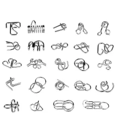 【特価商品】リングパズル 教育 手遊び 勉強 子供 謎解き 大人 自粛中 脳トレ 頭の体操 初心者 パズル 暇つぶし ストレス解消 知恵の輪 24点セット