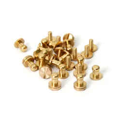 レザー用 レザークラフトリベットネジ式 パーツ 手芸 DIY スタッド ねじ式 留め具 工具 ジョイント金具 金具 レザークラフト 真鍮 8*5*8mm バックル 15個入り ネジ式 ギボシ