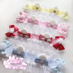 選べる4カラー♡ 猫耳　レース　デビル　ヘッドドレス　ふわふわ　量産　地雷　甘ロリ　ヘアクリップ