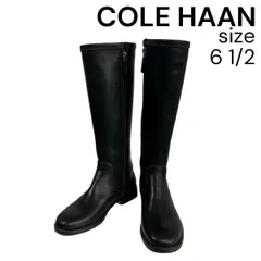 コールハーン Cole Haan ロングブーツ ブーツ 内側ジッパー クラシックデザイン 黒 ブラック レザー 6 1/2 23.5cm レディース 5E096