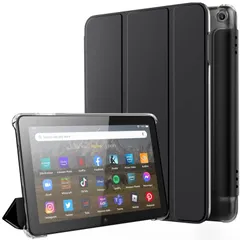【在庫処分】8 8 8 8 hd hd plus hd fire fire fire ケース ケース kindle PUレーザー カバー カバー 半透明 軽量 傷つき防止 耐衝撃 オートスリープ機能 タブレット保護ケース スタンドケース ブラック Plus H
