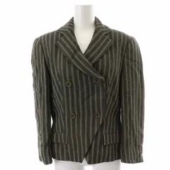 ジョルジオアルマーニ GIORGIO ARMANI テーラードジャケット ダブル ウール混 ストライプ 38 S グレー /YI24 ■OMのサムネイル