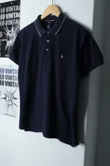 W ( M ) ポロ Ralph Lauren(ラルフローレン) 半袖 カラー Tシャツ ネイビー ポニー 限定版- 13566