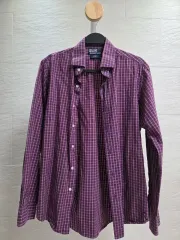 ポロ REGENT CUSTOM FIT チェック シャツ (パープル M)