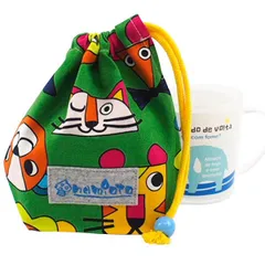 日本製 ハンドメイド コップ袋 巾着小 コップ・小物入れ 総柄 小物入れ マルチポーチ コスメポーチ 入園 入学 巾着 給食袋 子供 男の子 女の子 小さい袋 子供用 キャラクター 北欧 アニマル どうぶつ 水玉 グリーン 幼稚園　保育園 歯磨きセット入れ