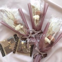 108【Happy Valentine】ミニブーケ3点セット　パンパスグラス