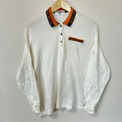 日本製(^w^)b MUNSINGWEAR grandslam マンシングウェア グランドスラム 長袖 ニットポロシャツ コットン 綿100% 80s 90s ヴィンテージ 紳士 カジュアル ゴルフ デイリー オフホワイト 白 メンズ サイズL