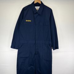 古着 ミリタリー  長袖つなぎ 米軍実物 オールインワン ワーク 作業着 胸ポケット ジャンプスーツ ワッペン 2013年 46L  ネイビー メンズ