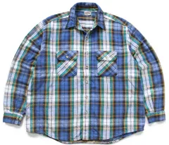 90s USA製 FIVE BROTHERファイブブラザー チェック コットン フランネルシャツ 2XL★特大 オールド ビンテージ ビッグサイズ