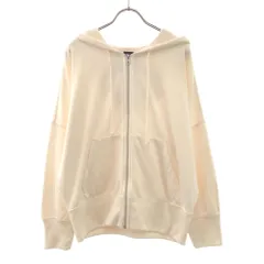 アディダス トレフォイルロゴ 長袖 スウェット ジップパーカー M アイボリー adidas 刺繍 メンズ