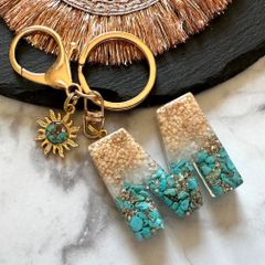 Sea gem☆レジンイニシャルキーホルダー　M
