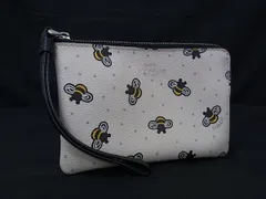 ■美品■ COACH コーチ F26652 PVC 蜂 ポーチ マルチケース 小物入れ レディース アイボリー系×マルチカラー DI1734