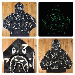 ★蓄光★ City camo シャーク パーカー Sサイズ shark full zip hoodie a bathing ape BAPE エイプ ベイプ アベイシングエイプ 迷彩