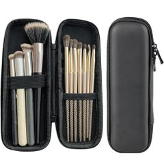 【人気商品】出し入れ簡単 仕切り 化粧ブラシケース 出張 防塵 防水 旅行用 旅行 メイクブラシポーチ ポータブル メイクブラシ収納ケース (大きい) メイクブラシケース DELUXEFOX