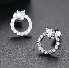 【在庫限り】　ハート　リース　シルバー　ピアス　ジルコニア