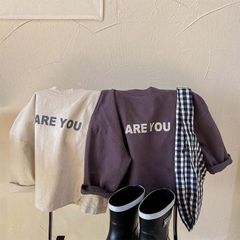 キッズシンプルロンT【110-130】　グレー　ベージュ　子供　長袖　春　秋　冬　Tシャツ