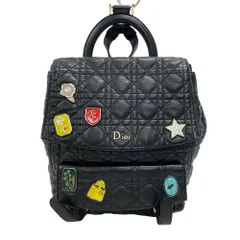 Christian Dior/クリスチャンディオール  カナージュ レザー リュック・デイパック ブラック レディース ブランドのサムネイル