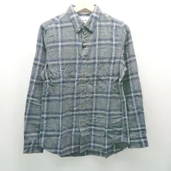 ◇ CIAOPANIC フロントボタン チェック柄 胸ポケット 長袖 シャツ サイズS グリーン ブルー レディース E  【1309040095298】