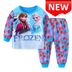 ✨新品✨ アナと雪の女王 子供用パジャマ 上下セット ハート柄 かわいい キャラクター 女の子 部屋着 寝巻き プリンセス エルサ アナ オラフ 長袖 ルームウェア 130 120 110 100 キッズ 寝間着 キッズパジャマ 長袖パジャマ コットン 棉