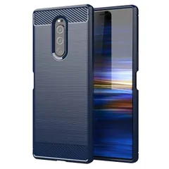 WangSiwe Xperia1ケースSOV40カバーSO-03L対応スマホケース TPU薄型ソフトケース指紋防止 耐衝撃 衝撃吸収 弾力性があCase多機能 エクスペリア1保護カバー (ブルー, Xperia1用) 1