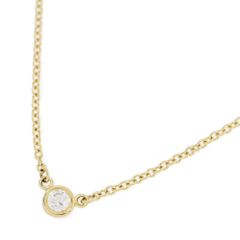 0.07ct/TIFFANY＆Co. ティファニー エルサペレッティ・バイザヤード/DBY・ダイヤモンドネックレス/K18YG/750-1.7g/プレゼント【♀】【N】【レディース】★■556366【中古】