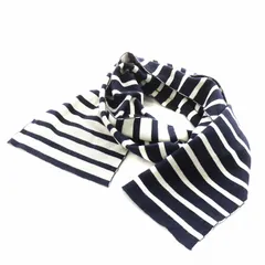 バレンシアガ BALENCIAGA 旧タグ マフラー ボーダー 紺 ネイビー 白 ホワイト /AN5 ■GY41のサムネイル