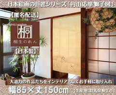 【MINIBOX のれん制作工房 正規販売店】【匿名配送ネコポス全国送料無料】のれん「円山応挙 獅子図」85x150cm【日本製】和風 暖簾 家紋 目隠し