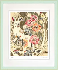 絵画 平石 智美 カンガルー インテリア 壁 に飾る絵 切り絵 リビング 玄関 ギフト 華やか 動物 かわいい 元気になる絵 プレゼント アート フレーム付 壁飾り 額縁付き 御祝 贈り物 Lサイズ おしゃれ 壁掛け 絵