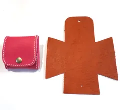 レザークラフト　キット1  BOXコインケース　エンジ　1セット入り