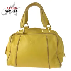 ✨美品✨LOEWE ロエベ ミニボストンバッグ ハンドバッグ アナグラム レザー LOEWE ロエベ アナグラム イエロー レザー ハンドバッグ ミニボストン