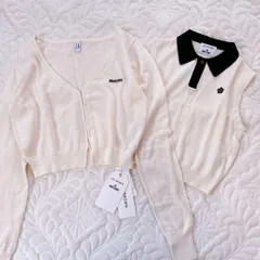 タグ付き Mary Quant×Lily Brown マリークワント　リリーブラウン　デイジー刺繍アンサンブル