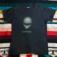 90年代 90's TULTEX 1995 コピーライト エイリアン ALIENATED バックプリント プリント Tシャツ  古着 90s ビンテージ ヴィンテージ ブラック