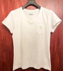 MADE IN JAPAN製 RHC RON HERMAN ポケット付きVネックTシャツ ホワイト Sサイズ