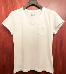 MADE IN JAPAN製 RHC RON HERMAN ポケット付きVネックTシャツ ホワイト Sサイズ