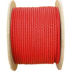 編み込み丸革紐 3mm×2m レッド 革紐 レザーコード