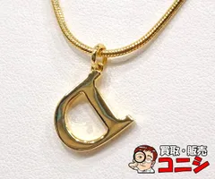 【質コニシ】【Dior/ディオール】Dロゴ ネックレス ゴールドカラー ロゴモチーフ アクセサリー 箱付き【送料込み】m0096l