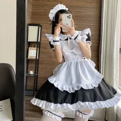 メイド服 コスプレ ロリータ ワンピース 可愛い メイド 半袖 仮装 コスチューム レディース クリスマス 女装 人気 cosplay costume halloween メイドカフェ 喫茶店 ハロウィン 学園祭 オタクダンス選べるサイズS-5XL